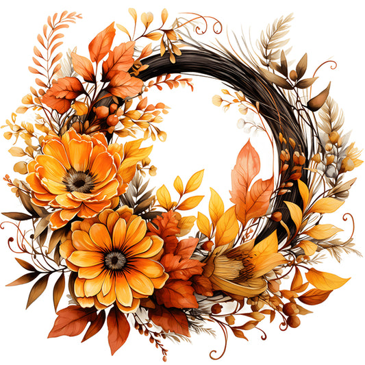 Autumn Wreath - 11CT Stamped Cross Stitch 40*40CM