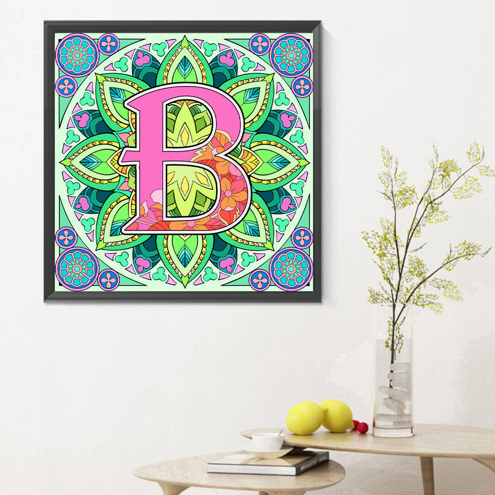 Mandala Letter B - Full Round Drill Diamond Painting 30*30CM