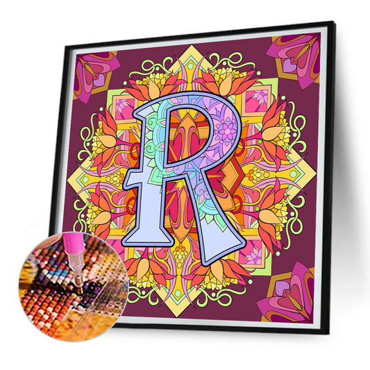 Mandala Letter R - Full Round Drill Diamond Painting 30*30CM