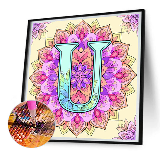 Mandala Letter U - Full Round Drill Diamond Painting 30*30CM