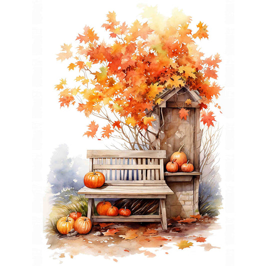 Autumn Landscape - Full Square Drill Diamond Painting 30*40CM