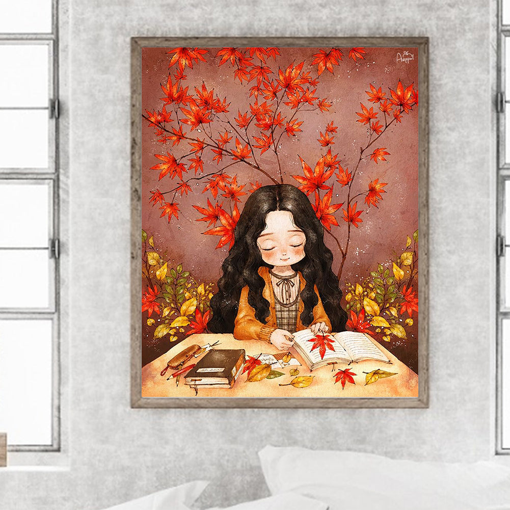 Autumn Vibe Girl - Full Round Drill Diamond Painting 40*50CM