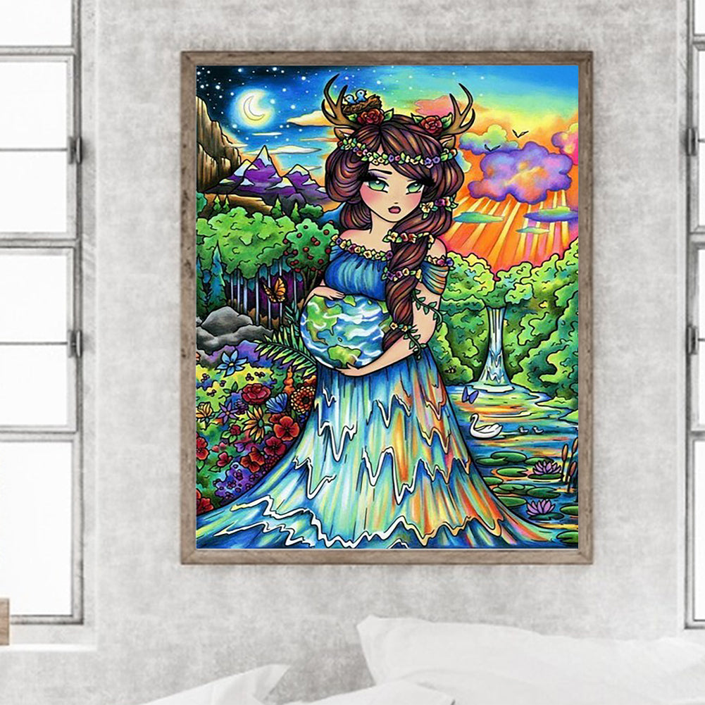 The Elf Girl Who Protects The World - Full Round Drill Diamond Painting 40*50CM