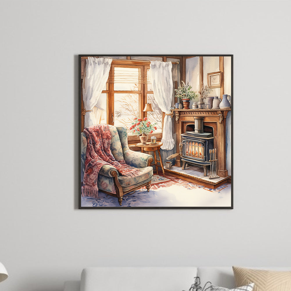 Winter Room - Full Round Drill Diamond Painting 30*30CM