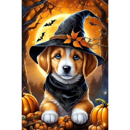 Halloween Puppy - Full Round Drill Diamond Painting 40*60CM