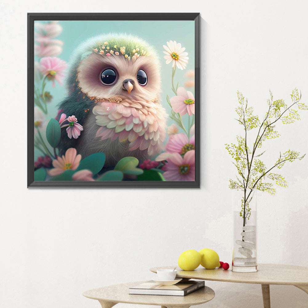 Owl - Full Round Drill Diamond Painting 30*30CM