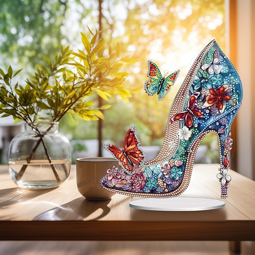 Diamond Painting Tabletop Ornaments for Office Desktop Decor (Jeweled Heels #3)