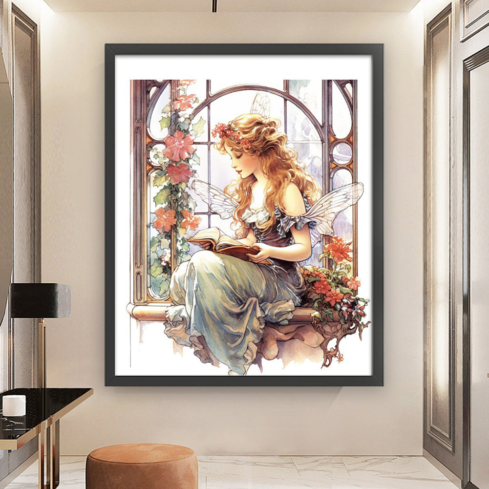 Elf Reading By The Window - 11CT Stamped Cross Stitch 50*60CM