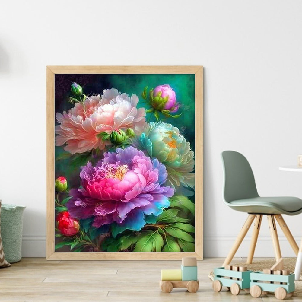 Peony - 11CT Stamped Cross Stitch 40*50CM