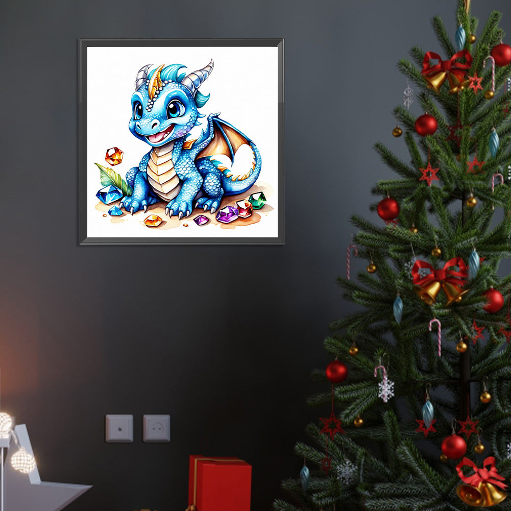 Gem Happy Dinosaur - Full Round Drill Diamond Painting 40*40CM