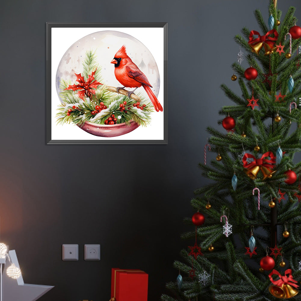 Cardinal In The Crystal Ball - Full Round Drill Diamond Painting 40*40CM
