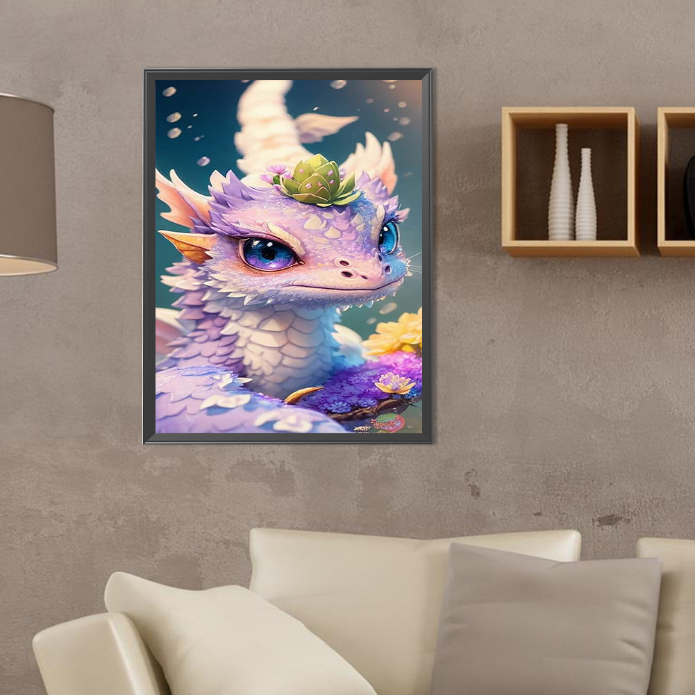 Flowers And Dragons - Full Round Drill Diamond Painting 30*40CM