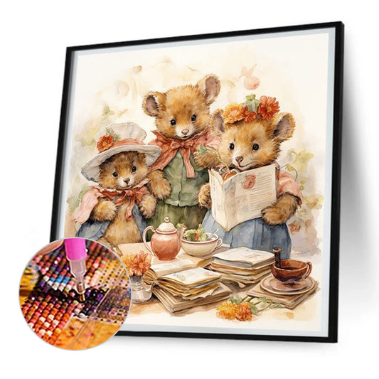 Warm Animal Family - Full Round Drill Diamond Painting 30*30CM