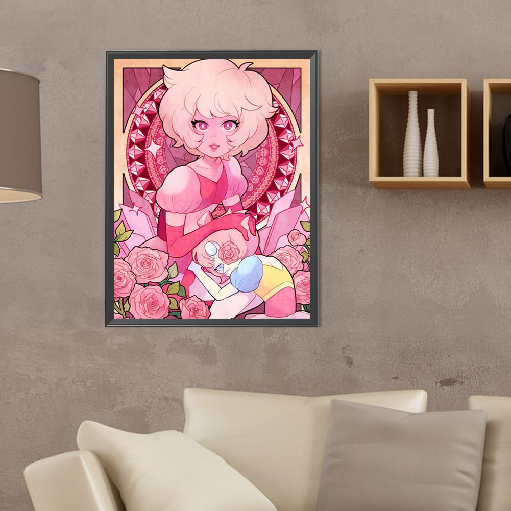 Pink Diamonds And Pearls - Full Round Drill Diamond Painting 30*40CM