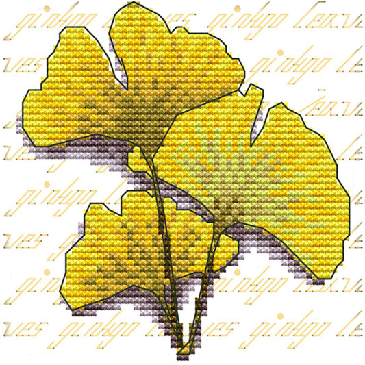 Ginkgo Biloba - 11CT Stamped Cross Stitch 20*20CM(Joy Sunday)