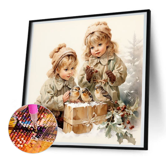 Birds And Girls - Round Drill Diamond Painting 30*30CM