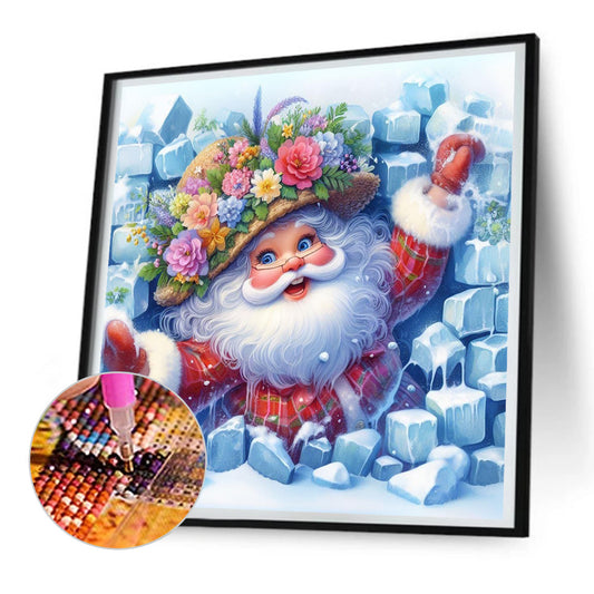 Broken Wall Santa - Full Round Drill Diamond Painting 30*30CM