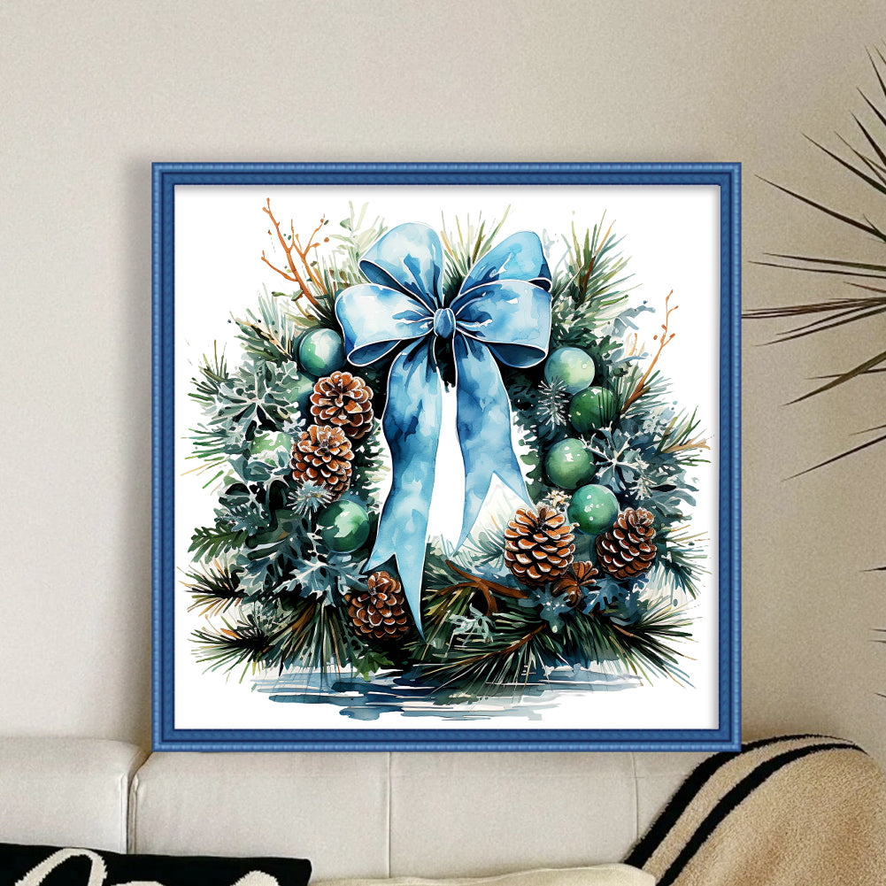 Wreath - 18CT Stamped Cross Stitch 30*30CM