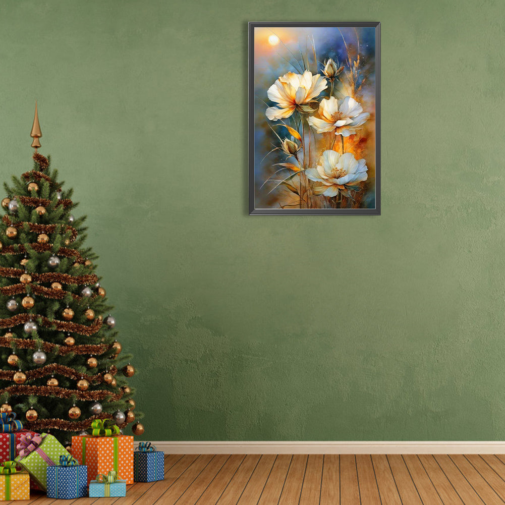 Orange Flower - Full Round Drill Diamond Painting 40*60CM