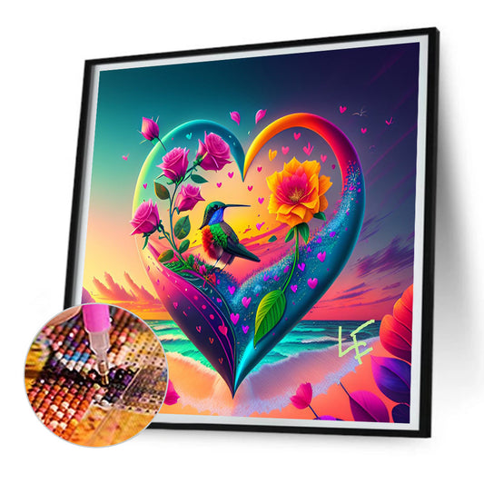 Love Colorful Bird - Full Round Drill Diamond Painting 30*30CM