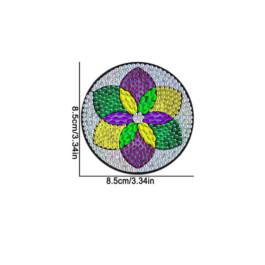 Suncatcher Double Sided Crystal Painting Ornament Windows Decor(Tricolor Flower)