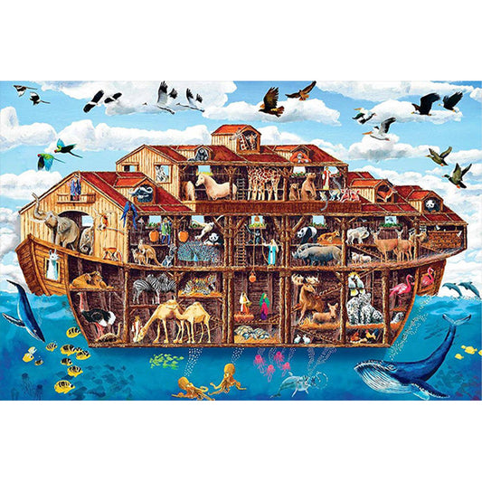 Animals On Noah'S Ark - 11CT Stamped Cross Stitch 70*50CM