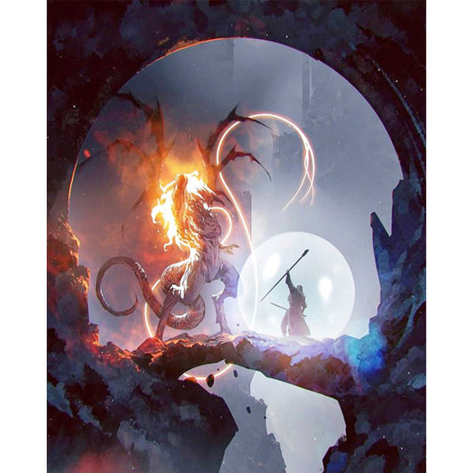 Gandalf Vs. Balrog - 11CT Stamped Cross Stitch 45*55CM