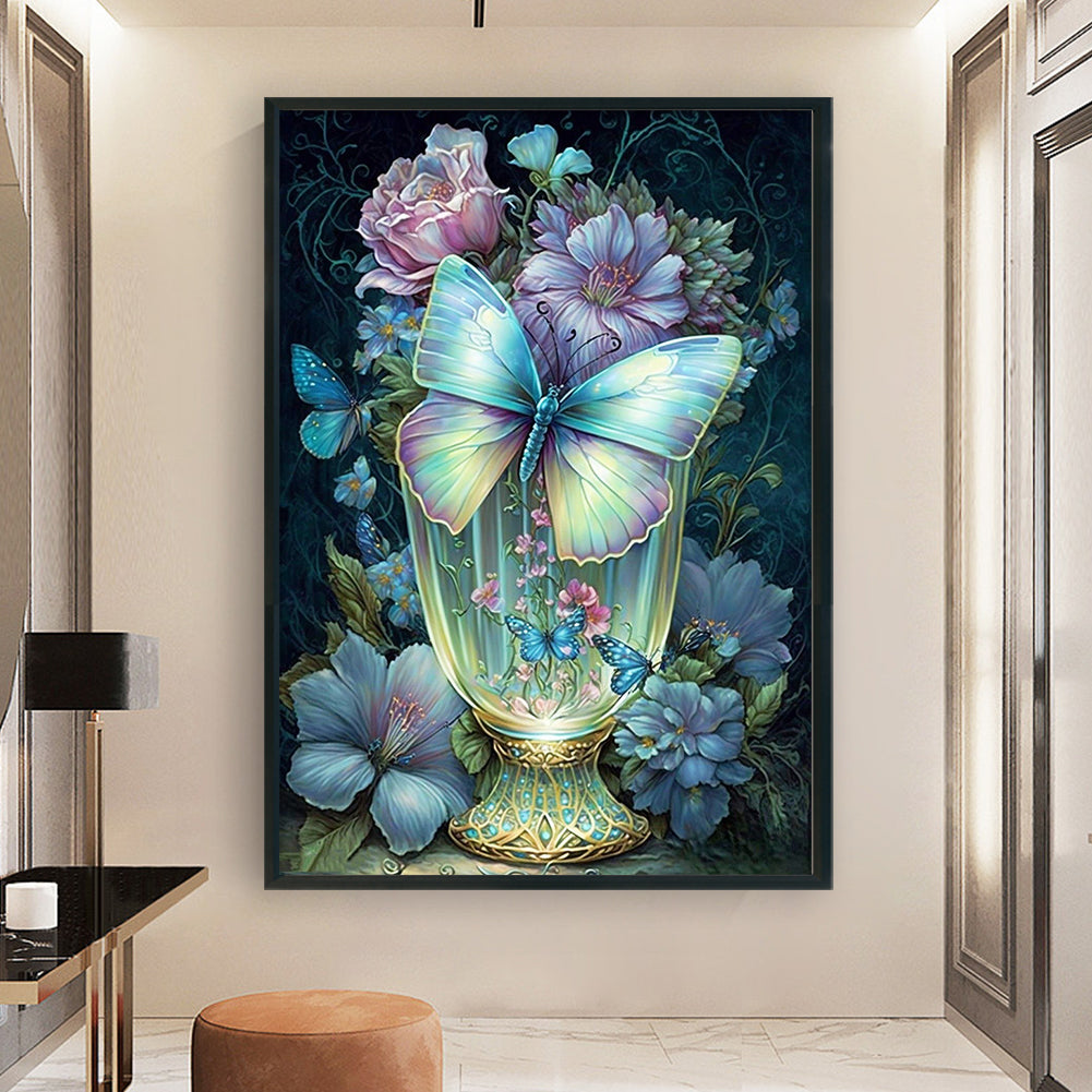 Fantasy Butterfly Vase - 11CT Stamped Cross Stitch 45*65CM
