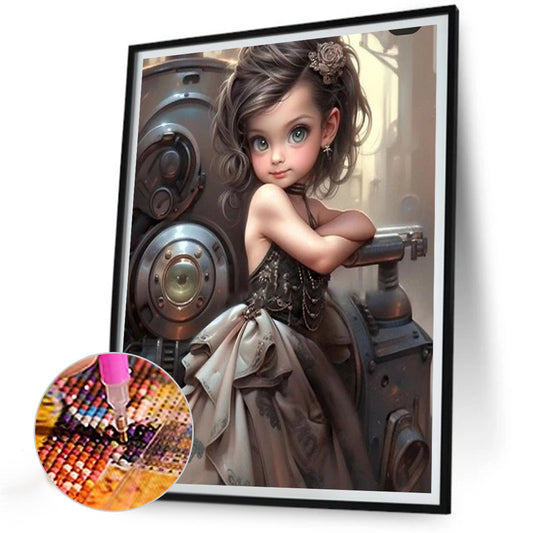Sweet Cool Girl - Full Round Drill Diamond Painting 30*40CM