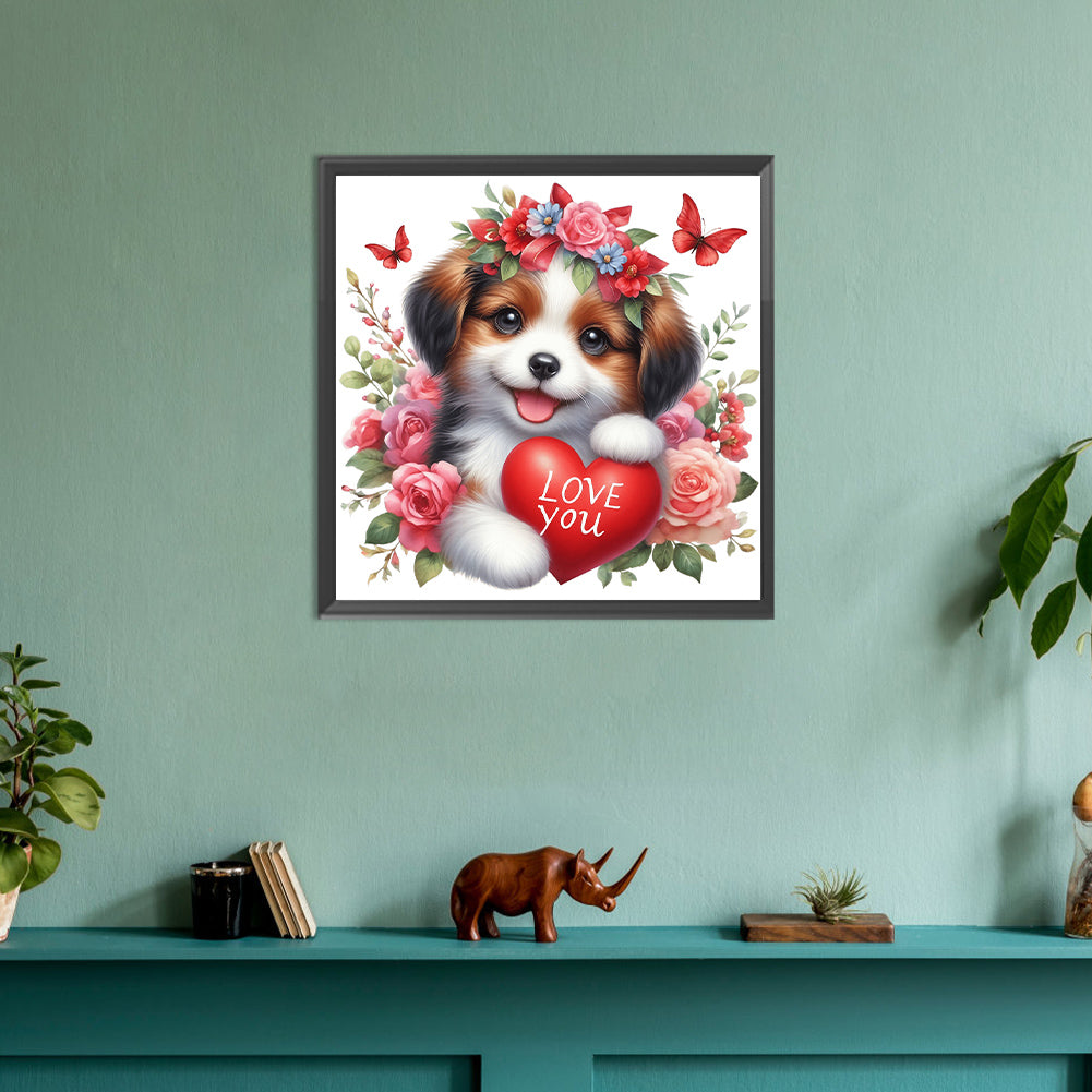 Loving Puppy - Full Round Drill Diamond Painting 30*30CM