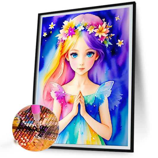 Girl Praying Devoutly - Full Round Drill Diamond Painting 40*50CM