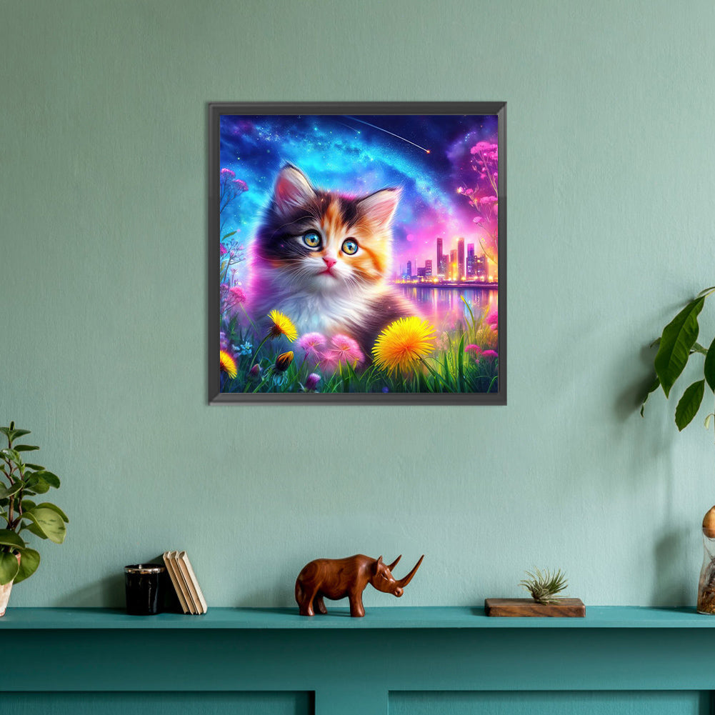 Galaxy Cat - Full Round Drill Diamond Painting 30*30CM