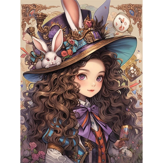 Mad Hatter Element Girl - 11CT Stamped Cross Stitch 50*65CM