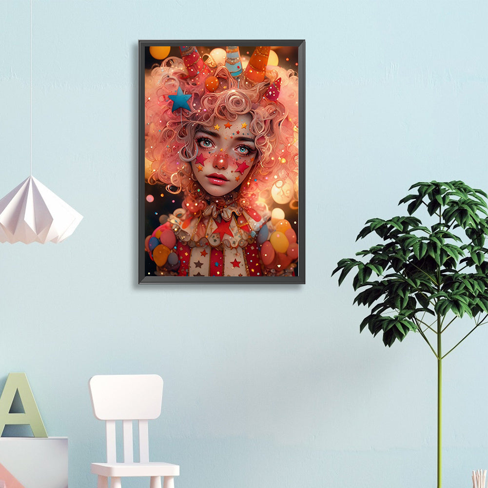 Clown Card - Full Round Drill Diamond Painting 40*60CM
