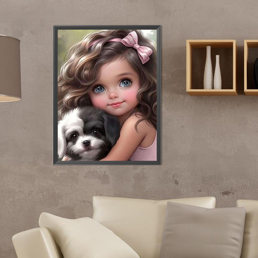 Sweet Girl - Full Round Drill Diamond Painting 30*40CM