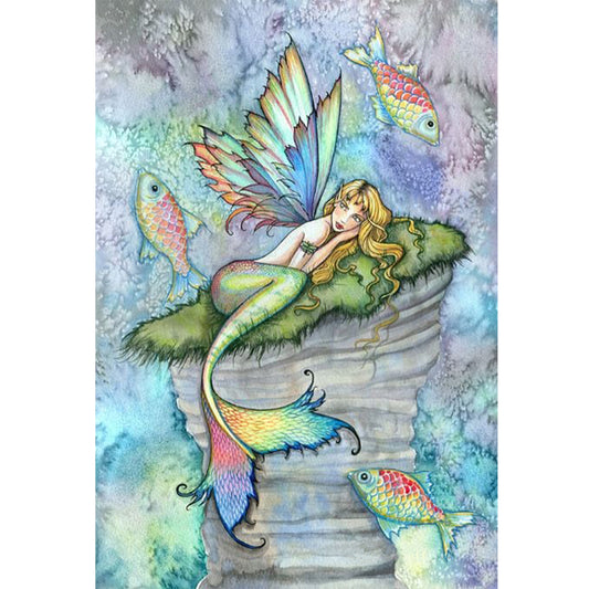Mermaid Elf - 11CT Stamped Cross Stitch 50*70CM