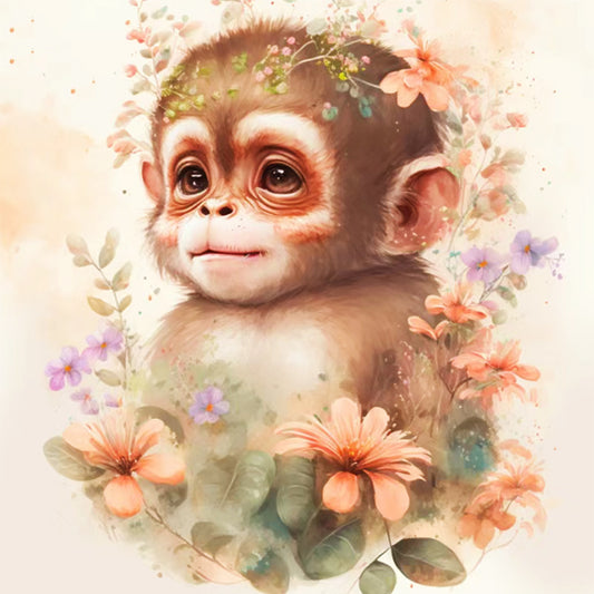 Twelve Zodiac Signs - Monkey - 11CT Stamped Cross Stitch 40*40CM