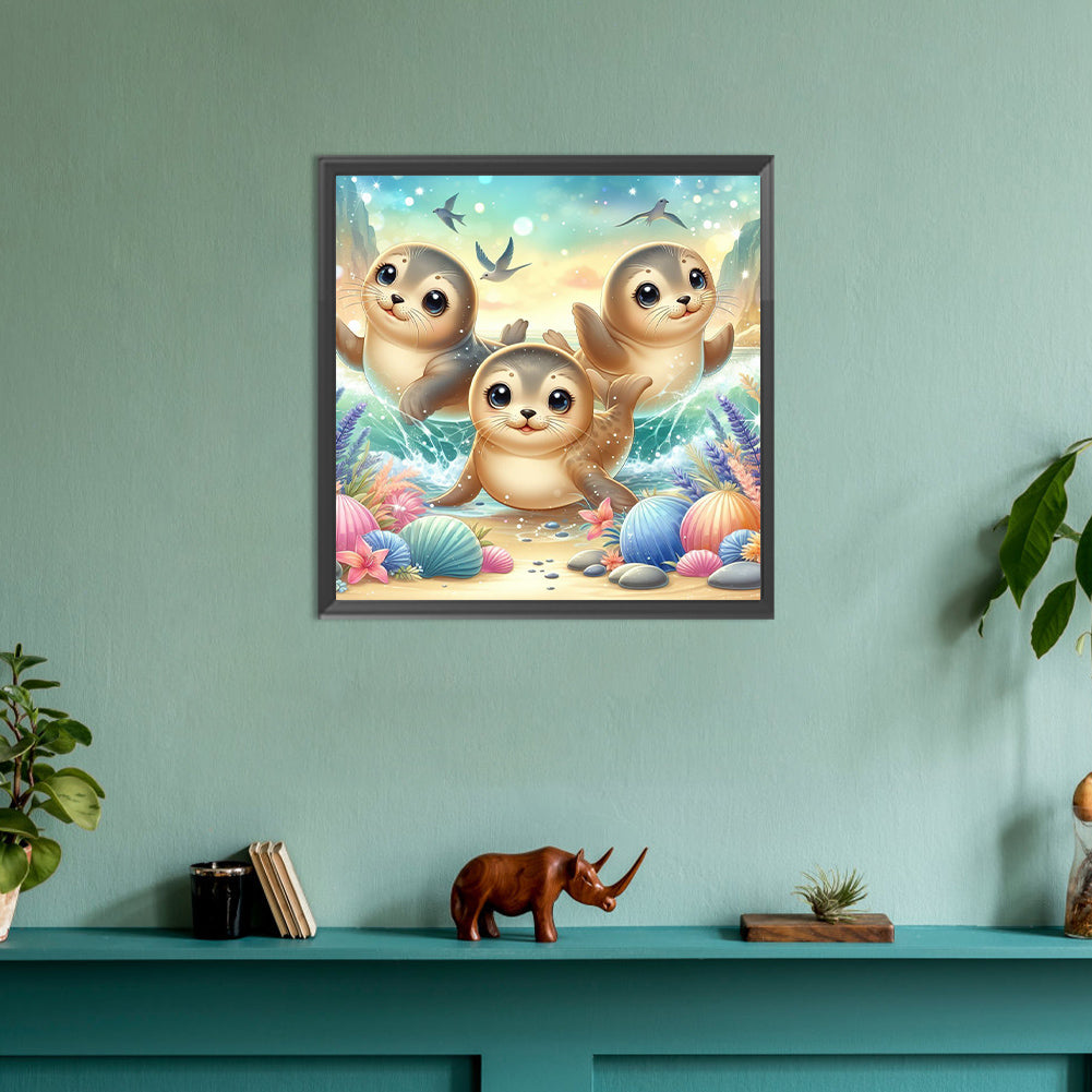 Seal - Full Round Drill Diamond Painting 30*30CM