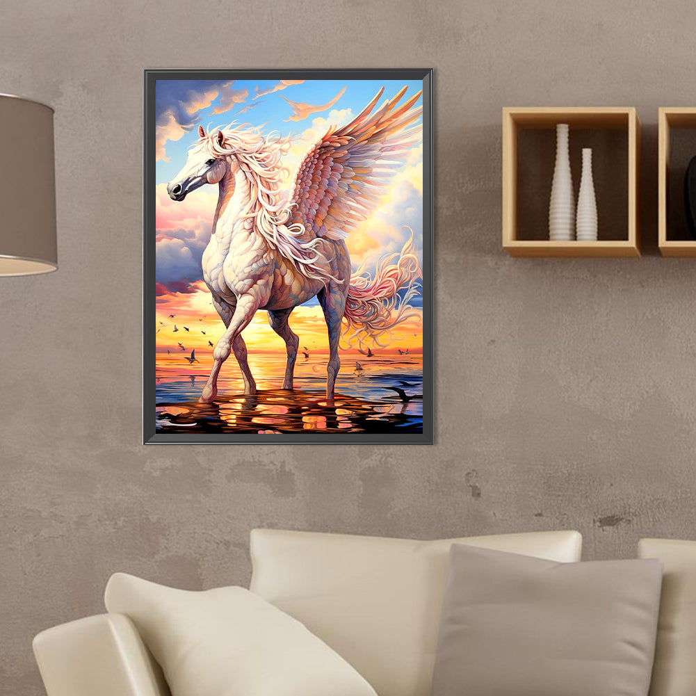 Pegasus On The Sea - Full Round Drill Diamond Painting 30*40CM