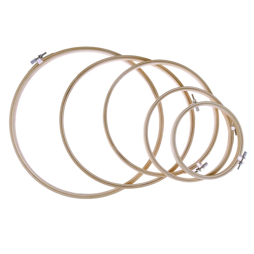 5pcs DIY Bamboo Cross Stitch Frame Needlework Hoop Hand Embroidery Ring
