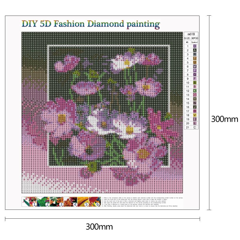 Flowers - Full Round Drill Diamond Painting 30*30CM
