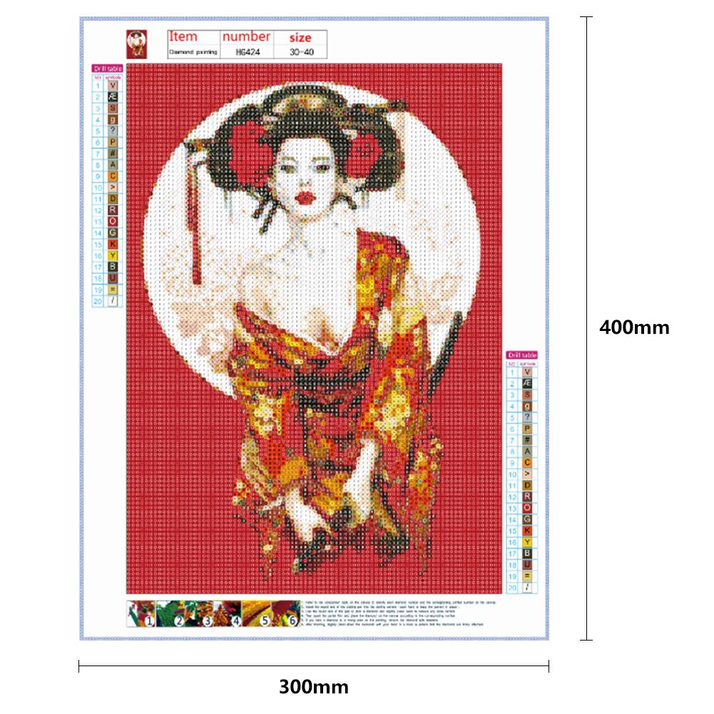 Geisha - Full Round Drill Diamond Painting 30*40CM