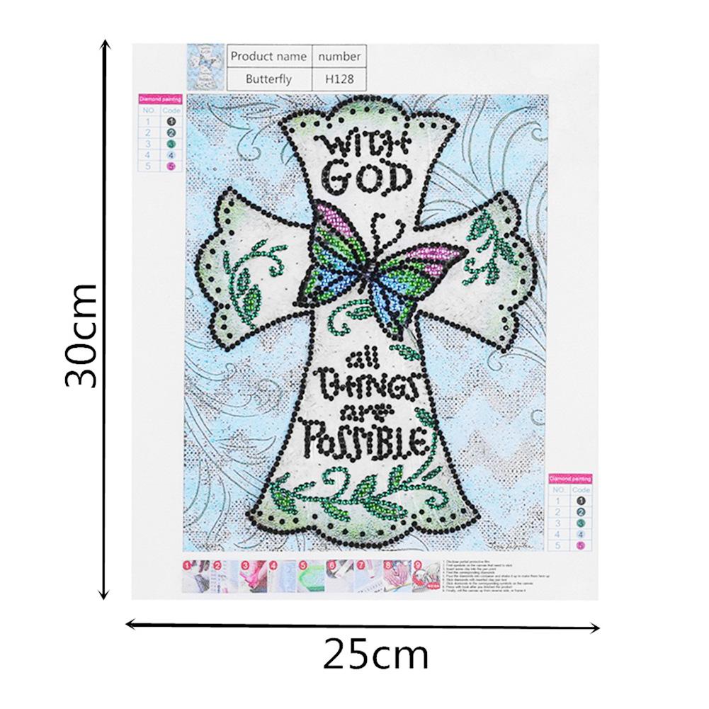 Butterfly - Special Shaped Drill Diamond Painting 30x25CM