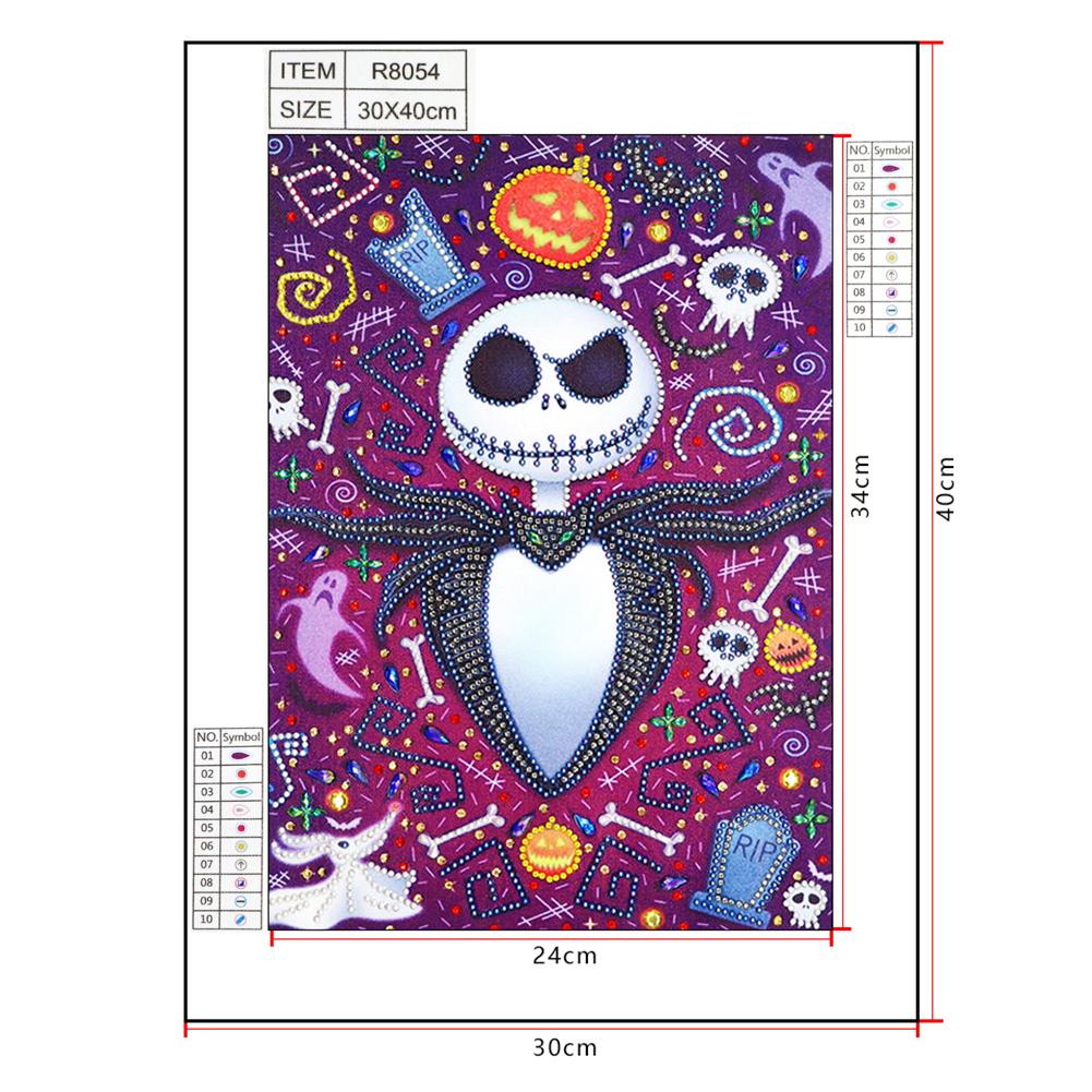Skull - Special Shaped Drill Diamond Painting 30*40CM
