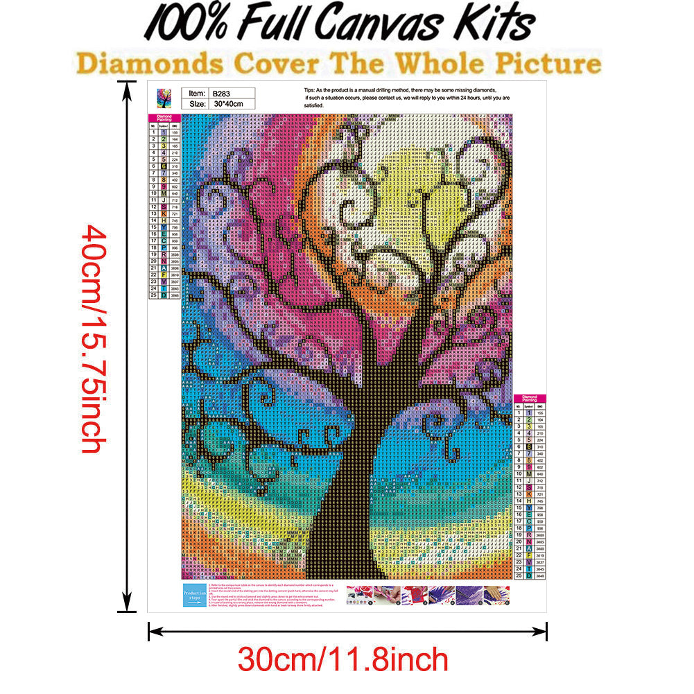 Tree - Full Round Drill Diamond Painting 40*30CM