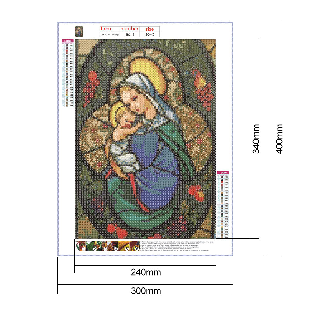 Mother Child - Full Round Drill Diamond Painting 30*40CM