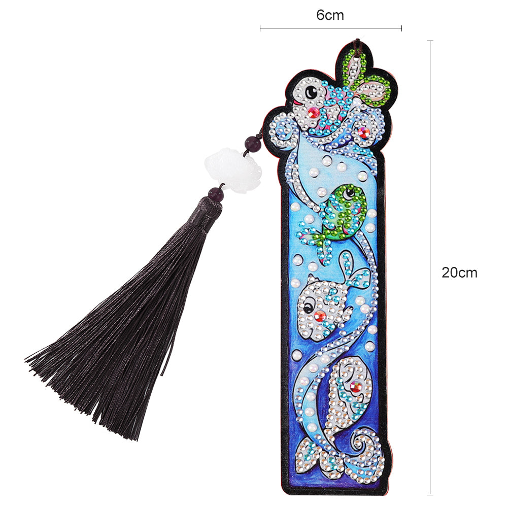 5D DIY Special Shaped Diamond Painting Exquisite Leather Tassel Bookmarks