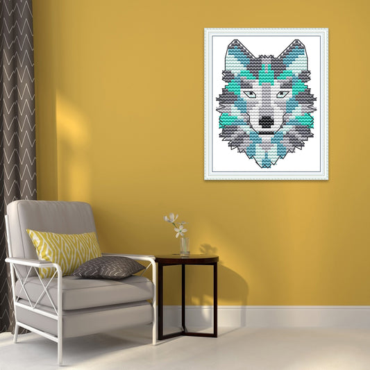 Wolf - 14CT Stamped Cross Stitch 9*13CM