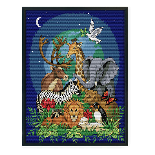 Cat - 14CT Stamped Cross Stitch 34*39CM