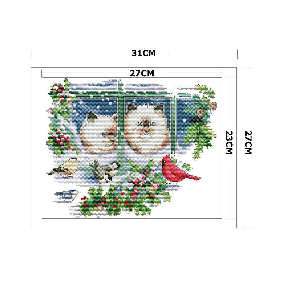 Kitties - 14CT Stamped Cross Stitch 31*27CM
